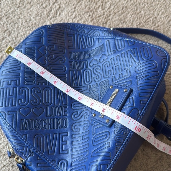 Love Moschino Blue Signature Embossed Classic Medium Backpack - Picture 10 of 13